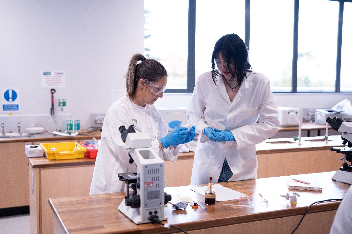 Two science students in SERC labs